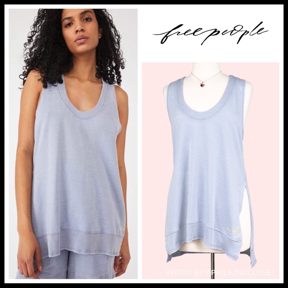 FREE PEOPLE BOHO TOP V-NECK TUNIC TANK 80s RETRO STYLE A3C - Picture 16 of 16